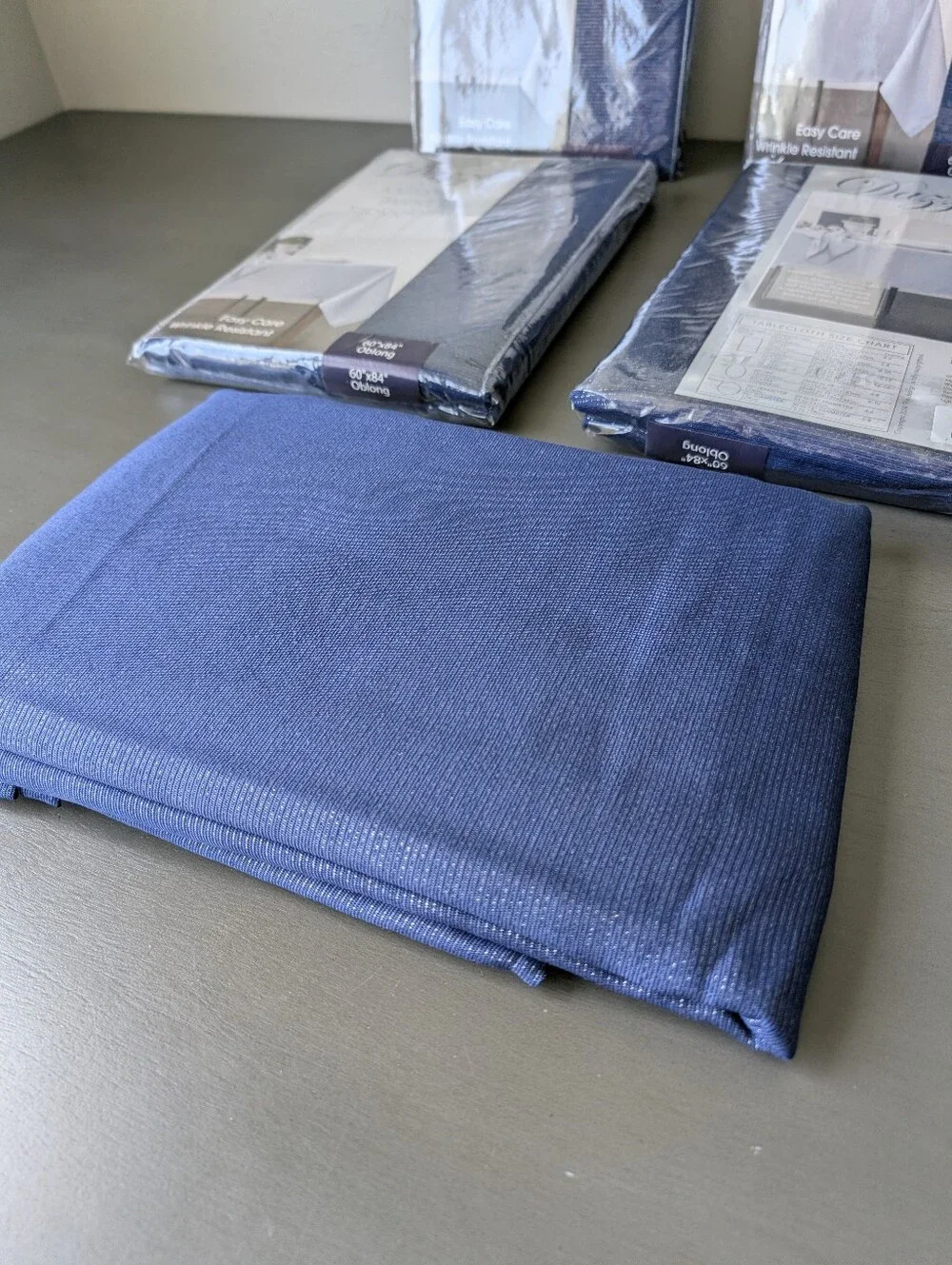 Dazzle Benson Mills Metallic Blend Tablecloth - Navy Blue Oval Size 60